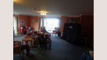 A puppet show at Roseberry Court care home